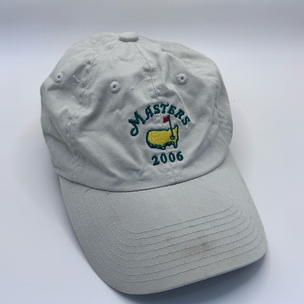 Masters Golf Tournament Beige Tan USA Adjustable Strap Back Hat 2006